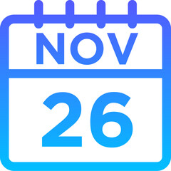 11- November - 26 Line Gradient Icon pictogram symbol visual illustration   