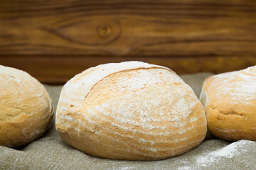 Freshly baked bread on the table