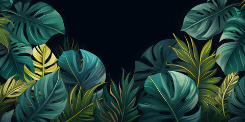 Tropical flowers with copy space background