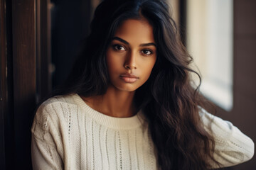 Fototapeta premium Young Indian woman looking at the camera
