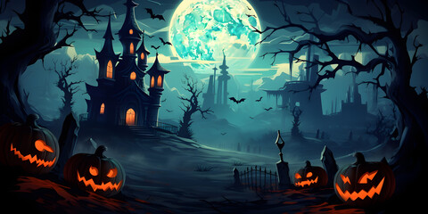 Obraz na płótnie Canvas halloween background with pumpkin