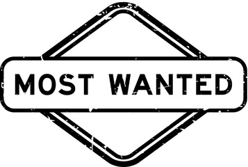 Grunge black most wanted word rubber seal stamp on white background © bankrx