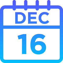 12- December - 16 Line Gradient Icon pictogram symbol visual illustration   