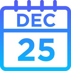 12- December - 25 Line Gradient Icon pictogram symbol visual illustration   