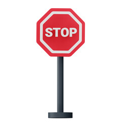 3d Stop Sign llustration Alpha Background
