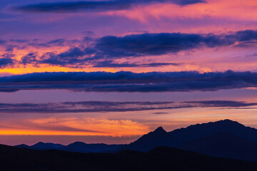 Mountains on sunset