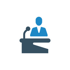 Speaker, lecture icon vector illustration