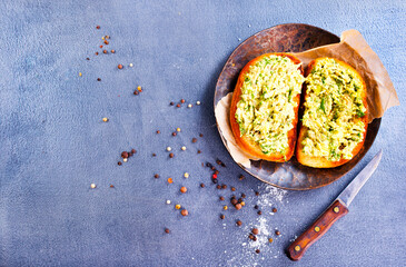 Healthy avocado toasts for breakfast or lunch with rye bread/