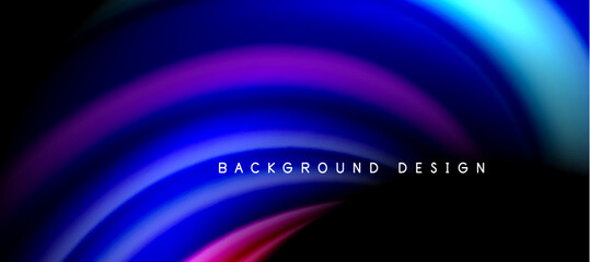 Rainbow color wave lines on black. Techno or business abstract background for posters, covers, banners, brochures, websites