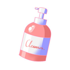 cleanser cottle skincare doodle illustration png transparent background