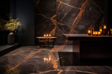 Dark marble interior design