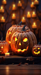 halloween decoration of jack o lanterns. 