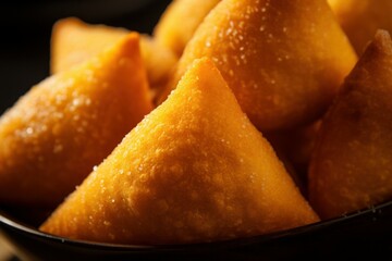 Traditional Coxinha snack. Golden cheese meat. Generate Ai