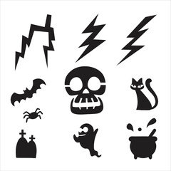 HALLOWEEN GRAPHIC ELEMENTS with skull