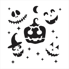 HALLOWEEN GRAPHIC ELEMENTS with pumpkins