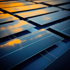 blue solar panels in sunlight, nature, blue and yellow, energy, clean
