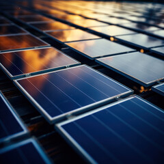 blue solar panels in sunlight, nature, blue and yellow, energy, clean