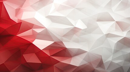 Obraz premium Abstract triangular design of the national flag of Poland. Polygonal texture of red and white