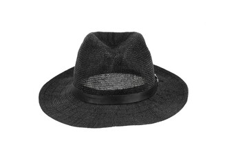summer black classic hat isolated on white background