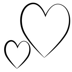 Hand drawn hearts. Design elements for Valentine's day.