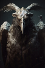 Fototapeta premium Big eagle on a dark background. AI Generated
