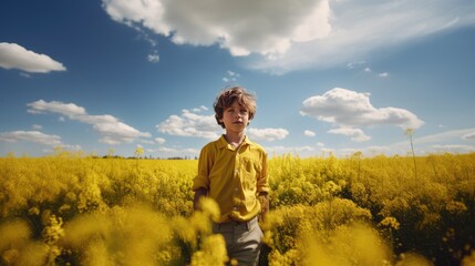 A boy in a field