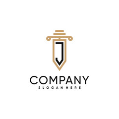 Justice law firm logo design with creative unique concept