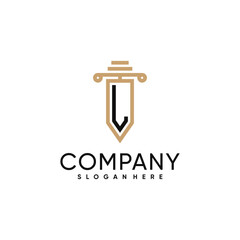 Justice law firm logo design with creative unique concept