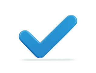 check mark 3d verified icon vector illustration