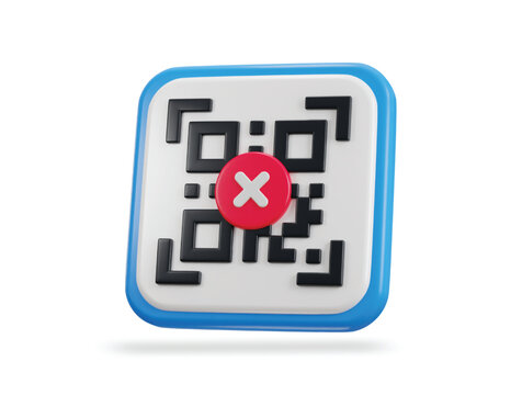 qr code scanning payment error qr code 3d icon