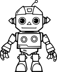 Robot Hand Drawn Vector illustration For Kids