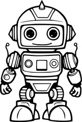 Robot Hand Drawn Vector illustration For Kids