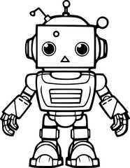 Robot Hand Drawn Vector illustration For Kids