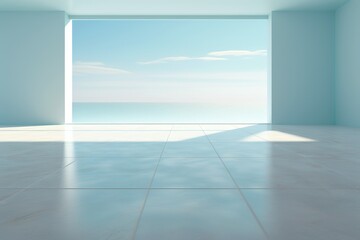 An empty room with light and a floor tile