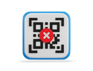 qr code scanning payment error qr code 3d icon