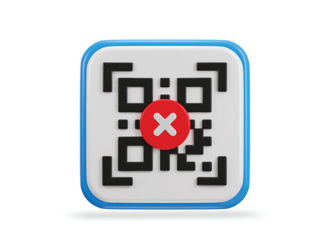 qr code scanning payment error qr code 3d icon