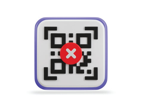 qr code scanning payment error qr code 3d icon