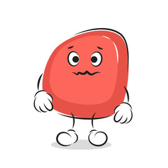 Surprised cute abstract cartoon character. Shocked emoticon simple form. Mascot expressing emotions. Vector illustration.