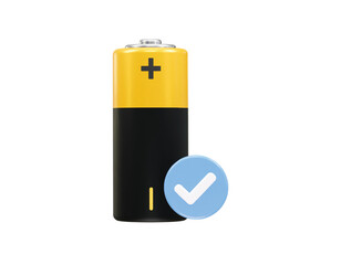Battery icon 3d rendering illustration