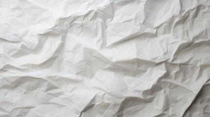 White crumpled paper texture background.