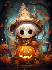 Illustrations for Halloween festival. Generative AI