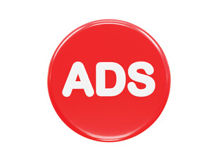 Ads icon render 3d illustration element