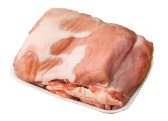 Piece of fresh pork meat isolated on white or transparent background