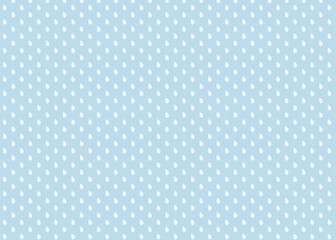 Rain drop seamless pattern.White drops pattern isolated on light blue background.