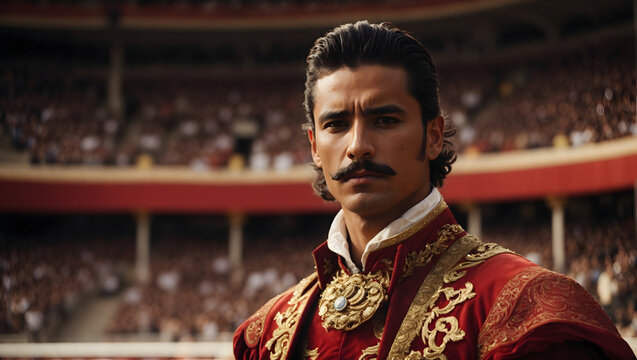 Spanish matador in the arena