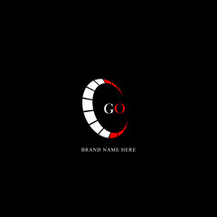 Obraz premium GO logo. G O design. White GO letter. GO, G O letter logo design. Initial letter GO linked circle uppercase monogram logo. G O letter logo vector design. 