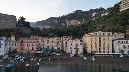 Fototapeta na wymiar Sorrento - Marina Grande - Aerial view of the old fishing port