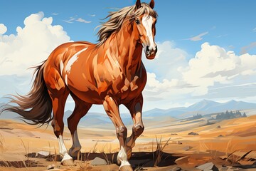 Obraz premium horse in the desert