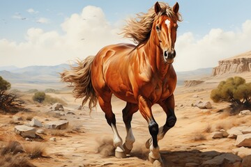 Obraz premium horse on the beach