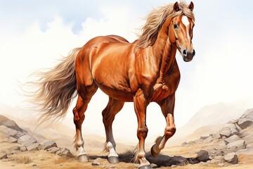 Obraz premium horse on the beach